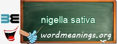 WordMeaning blackboard for nigella sativa